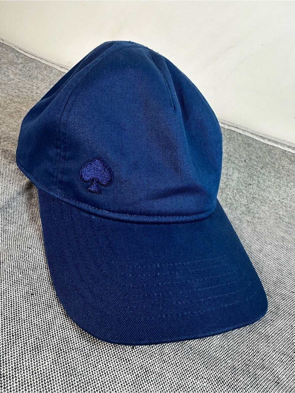 Kate Spade New York Navy Blue Spade Logo Cotton Baseball Cap Hat